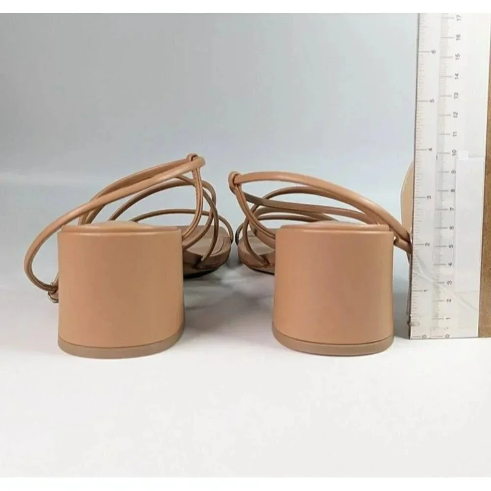Aqua Women's Raya Beige Strappy High Heel Sandals Size 10 (MSRP $108)